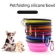 thumbnail image 3 of Cuenco plegable portátil de silicona para mascotas al aire libre para salir, cuenco de comida para perros para gatos, cuenco telescópico para agua potable, suministros de comida para perros, 3 of 4