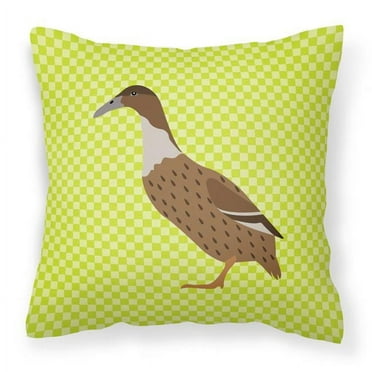 Green Check Themed Fabric Decorative Pillow