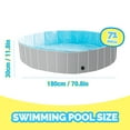 thumbnail image 6 of MAX Chill-Out 71" Foldable Dog Swimming Pool with Water Drainage Hole, Collapsible Hard Plastic Wading Pool for Dogs & Kids, Outdoor Pet Bath Tub, X-Large, 6 of 8