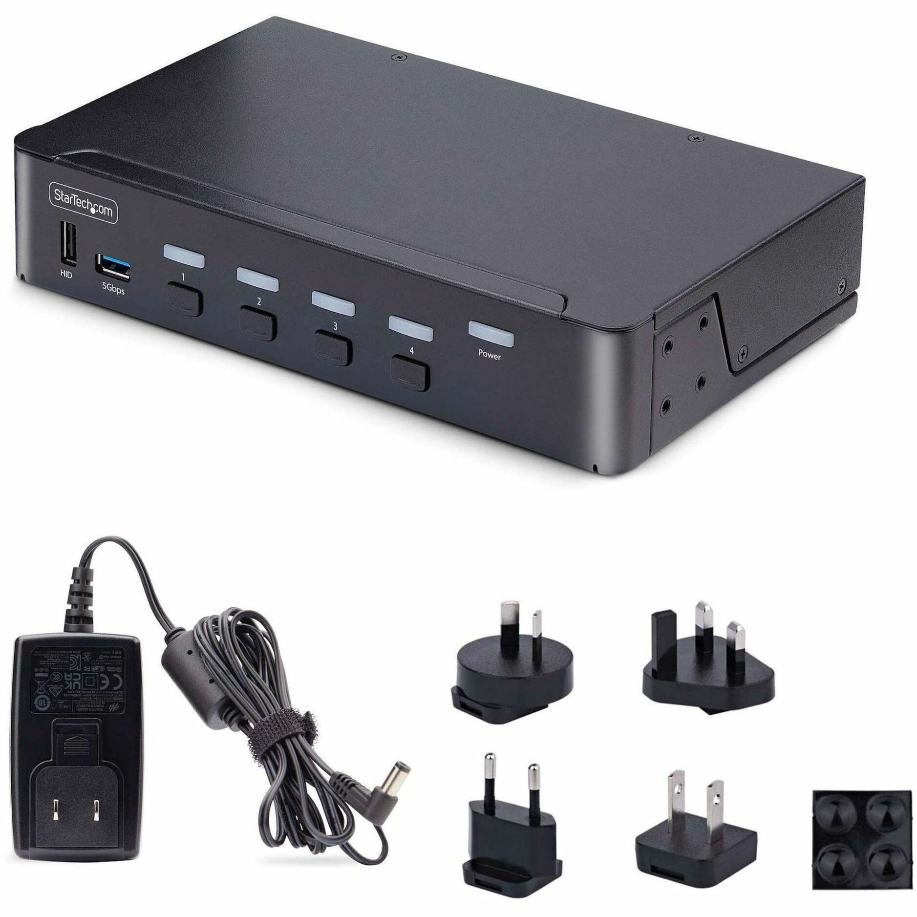 StarTech 4-Port DisplayPort 1.4 KVM Switch 8K 60Hz / 4K 144Hz 2x USB 3.0 Ports 4x USB 2.0 Ports Hotkey Switching TAA Compliant D86A24PORT8KKVM
