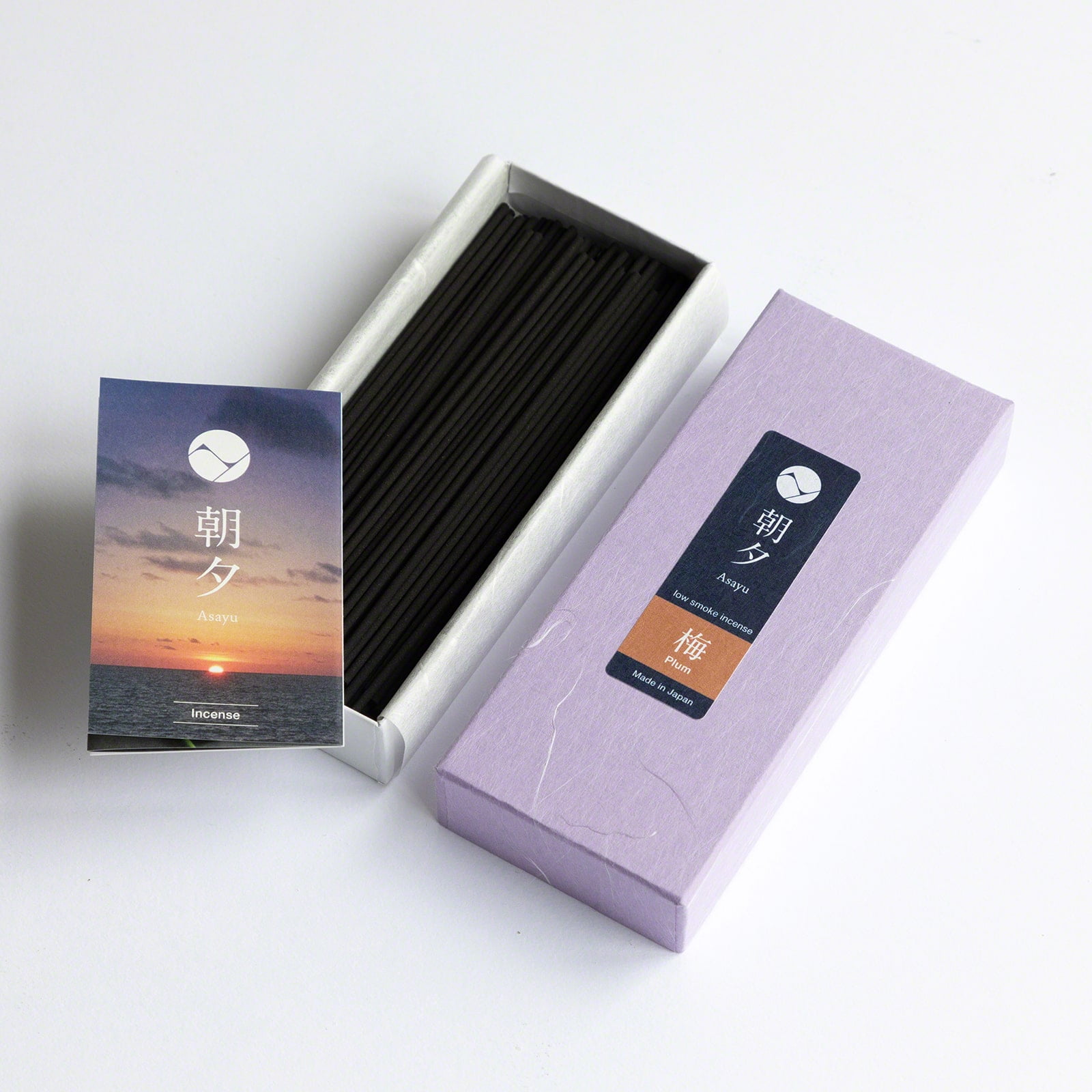 Asayu Japan Low Smoke Incense Sticks Plum Blossom Scent Made in Japan 1.41oz