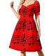 thumbnail image 1 of Vestido de manga corta con notas musicales, vestidos de noche para mujer, ropa de mujer, vestido estilo coreano., 1 of 7