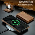 thumbnail image 6 of Detachable Wallet Compatible with Magsafe Wireless Charing for Samsung Galaxy S25 Edge Case with Card Holder Magnetic Snap, RFID Blocking Kickstand 2 in 1 Shockproof Case for S25 Edge, Brown, 6 of 10