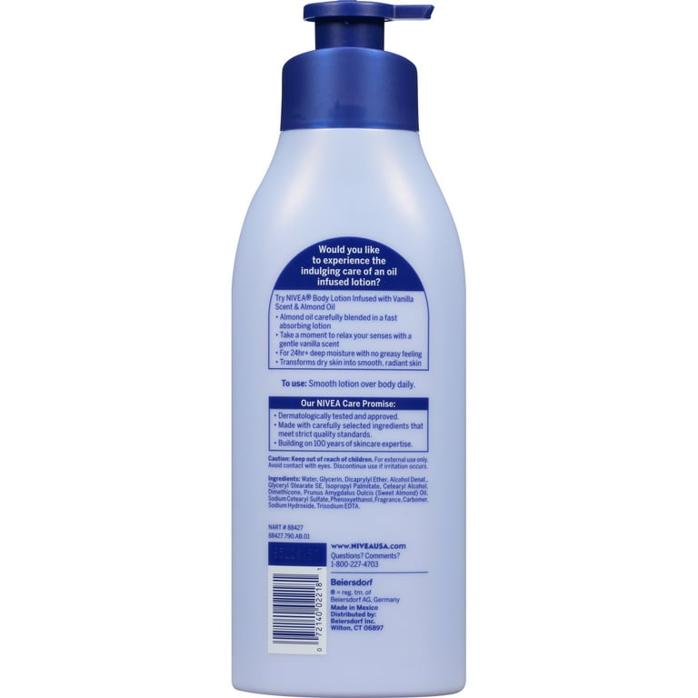 kontrol deltager involveret NIVEA Oil Infused Body Lotion, Vanilla and Almond Oil, 16.9 Fl Oz -  Walmart.com