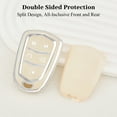 thumbnail image 2 of for Cadillac Key Fob Cover, Soft TPU Protection Key Fob Case Compatible with Cadillac Escalade CTS SRX CT4 CT5 CT6 XTS XT4 XT5 XT6 ATSL SLS STS Smart Key Holder (Beige), 2 of 7