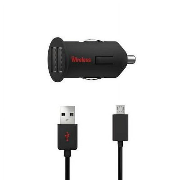 USB Car Charge & Sync Dual: Samsung - Black