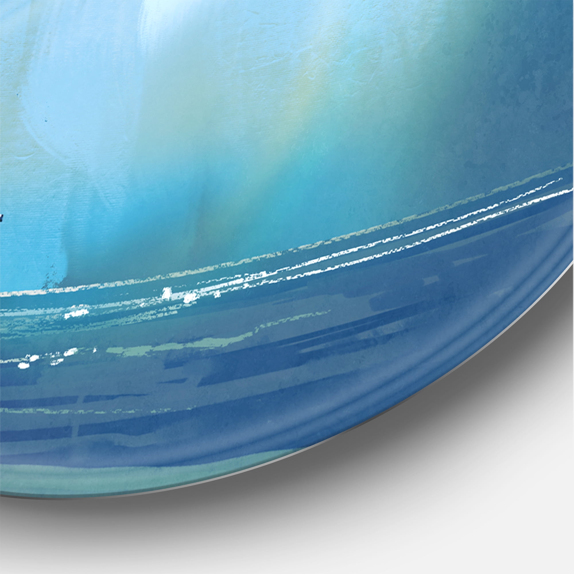 Designart 'The Sailboat On The Blue Sea Against Summer Clouds Sky' Nautical & Coastal Circle Metal Wall Art 23x23 - Disc of 23