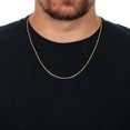 thumbnail image 2 of 925 Sterling Silver, Solid Rope Diamond Cut Gold Plated Chain 1.5mm Necklace - Hypoallergenic and Tarnish Resistant - By Oliver & Navy, 2 of 5