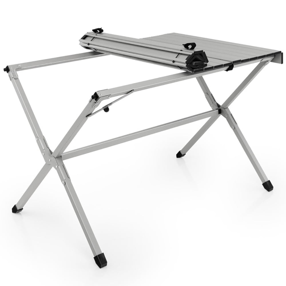 Aimee Lii 4-6 Person Portable Aluminum Camping Table with Carrying Bag, Camp Tables PorTable Foldable, Gray Aimee Lii 4-6 Person Portable Aluminum Camping Table with Carrying Bag, Camp Tables PorTable Foldable, Gray