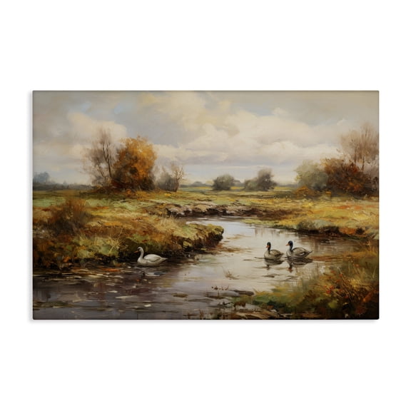 Stupell Industries Transitional Ducky Days Landscape Canvas Art, 24 x 16, by Petals Prints Design