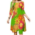 thumbnail image 2 of Robe Évasée Florale à Col Carré Élégante Mode Féminine Imprimée Robe Florale à Fleurs, 2 of 5