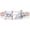 Rose, variant on 925 Sterling Silver 14K Yellow Gold Plating Cushion, Pear & Round Cut White Diamond Toi Et Moi Half-Eternity Engagement Wedding Ring For Women