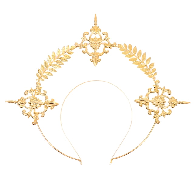 KAKOWELY 1 diadema decorativa estilo retro para niña, tocado de moda dorado