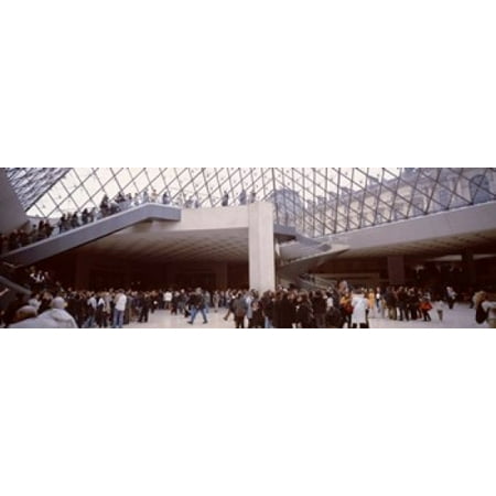 Tourists in a museum Louvre Museum Paris France Canvas Art - Panoramic Images (18 x