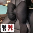 thumbnail image 2 of Linen Linen Bow Car Headrest Streamer Ribbon Bow Car Adults Pillow Kids R7L2, 2 of 8