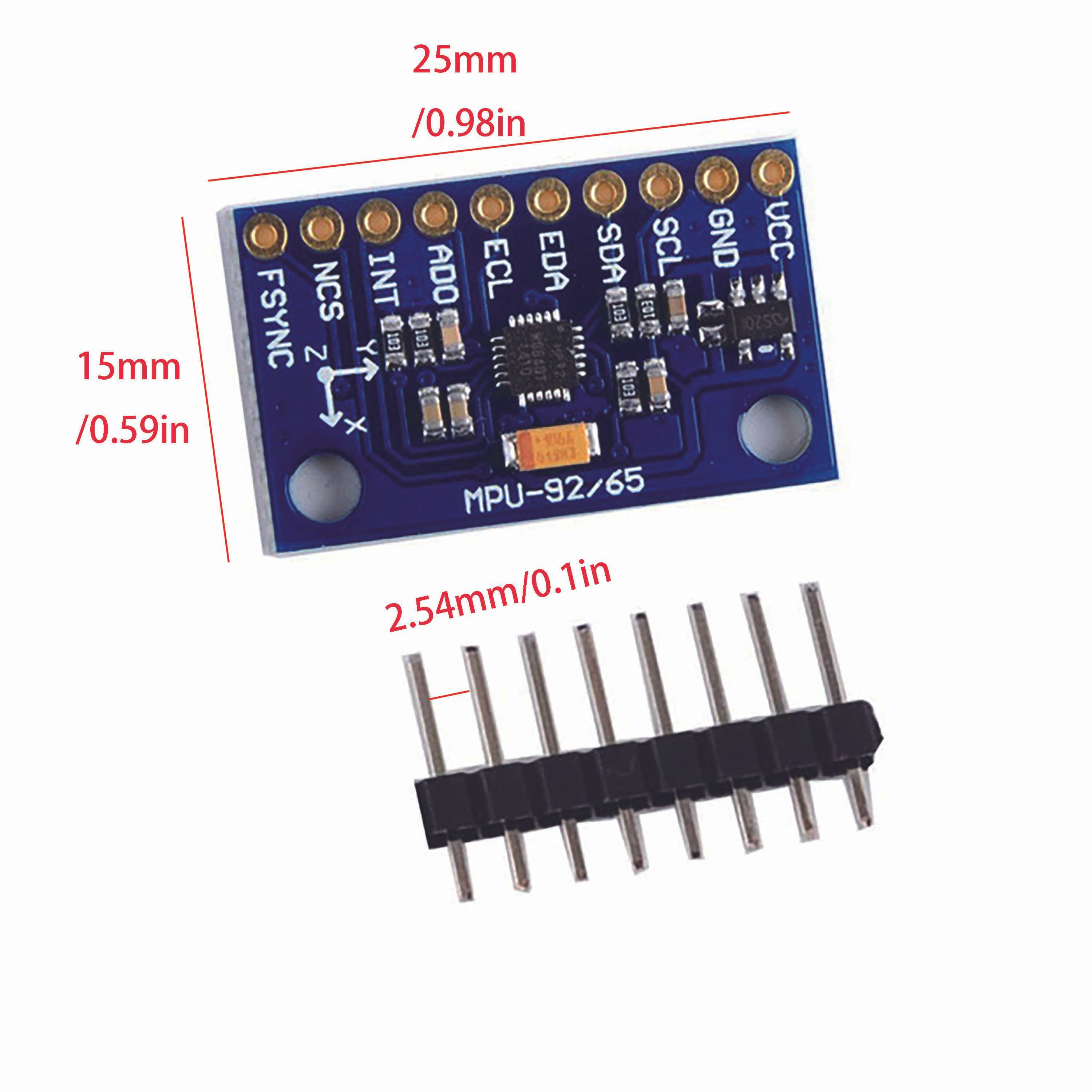 MPU9250 GY-9250 Gyro Accelerators 9-Axis 9 DOF 16 Bit Gyroscope Magnetic Sensor Module IIC/SPI Compatible With Arduino-MPU9250