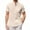 Khaki, variant on Mens Shirts Summer Casual T-shirt Solid Short Sleeve Stand Collar Buttons Blouse Tops