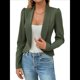 thumbnail image 2 of Blazer para Mujer, Ligero, Informal, Elegante, con Cuello Chal y Abertura Frontal. Verde S, 2 of 10
