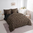 thumbnail image 3 of Feelyou Chic Cheetah Print Twin Bedding Sets 7-Piece, Brown Bedding Comforter Set, 3 of 7