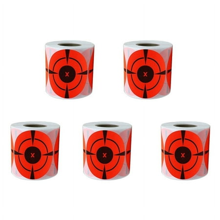 5X Target Stickers (Qty 125Pcs 3 Inch) Self Adhesive Targets for Hunting Targets