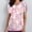 A1289 Hot Pink, variant on Easter Scrub Tops for Women V-Neck Short Sleeve with Pockets Tulip and Striped Egg Pattern Professional Stretch Medical Nursing Workwear Clothes
