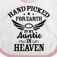 thumbnail image 4 of Inktastic Handpicked for Earth by My Auntie in Heaven with Angel Wings Boys or Girls Baby Bib, 4 of 4