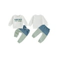 thumbnail image 2 of 2-Piece Toddler Baby Boys Fall Clothing Set 0 3 6 12 18 24 Months 2T 3T Letter Print Long Sleeve Round Neck Tops Pocket Long Pants Contrast Color Outfits, 2 of 9