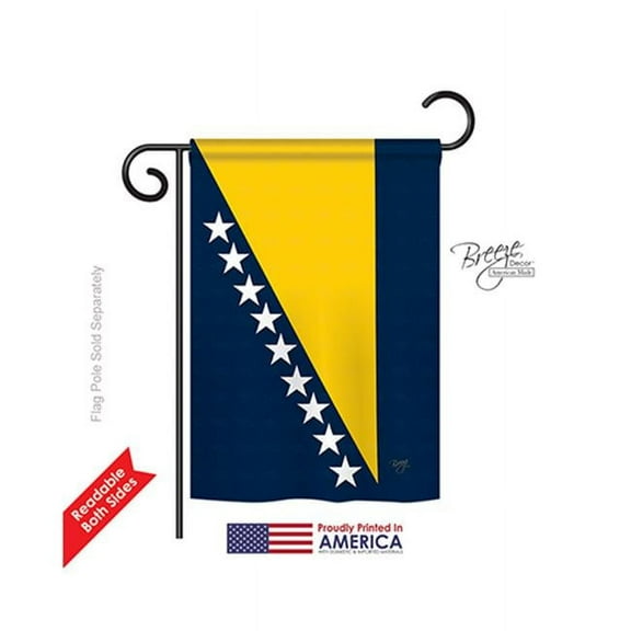 Breeze Decor 58193 Bosnia & Herzegovina 2-Sided Impression Garden Flag - 13 x 18.5 in.