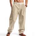 thumbnail image 2 of Akiihool Jogger Men Mens Loose Pant Elastic Waist Trouser Yoga Pant Khaki,M, 2 of 9