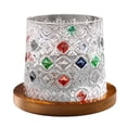 thumbnail image 2 of Copas de cristal Vaso Vaso de champán de fondo ponderado grueso con posavasos de para ron escocés , D D Macarena Copa de cóctel, 2 of 8