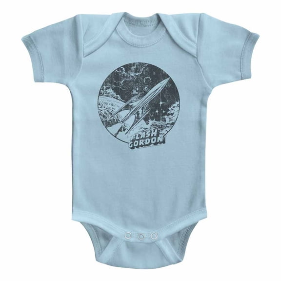 Flash Gordon Spaceship Light Blue Infant S/S Bodysuit 6M