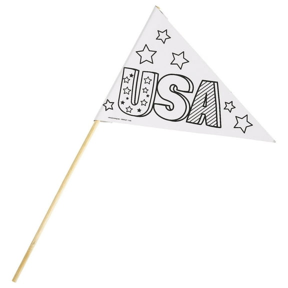 Fun Express Color Your Own Patriotic Pennant Flags - 24 Pc