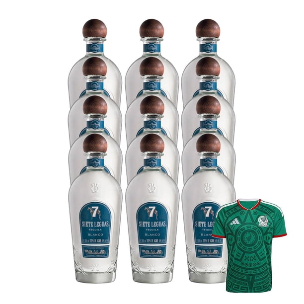 12 Tequila 7 Leguas Blanco 1 L + Jersey Verde
