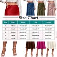 thumbnail image 3 of Levmjia Women's Satin Midi Skirt Elegant A-Line Silk High Waisted Side Zipper Stretch Comfortable Casual Work Office Long Skirt, 3 of 9