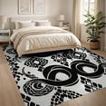 thumbnail image 3 of ODIKA 8'x10' Washable Area Rug Snake Abstract Coiled Form Minimalist Contrast Serpent Artwork for Living Room, Under Sectional, Family , Durable, Non-Slip, 3 of 7