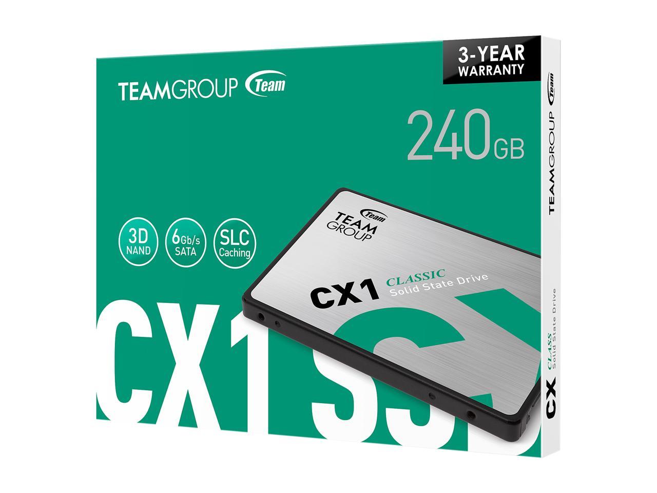 Team Group CX1 2.5" 240GB SATA III 3D NAND Internal Solid State Drive (SSD) T253X5240G0C101