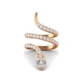 thumbnail image 2 of 925 Sterling Silver Rose Vermeil Snake Women Wrap Ring Natural Opal Cobra Snake Rings, 2 of 4