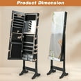thumbnail image 4 of Costway Jewelry Cabinet Armoire Full Length Frameless Mirror Lockable with  Lights Black, 4 of 10
