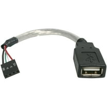 StarTech 6" USB 2.0 Cable with 4 Pin USB A Female to 4 Pin IDC Motherboard Female Connector, Gray