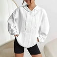 thumbnail image 2 of Vedolay Basic Sweatshirt for Women Fashion Hooded Pullover Sweatshirts Half Zipper Hoodies Long Sleeve Tops Jackets for Women White,2XL, 2 of 4