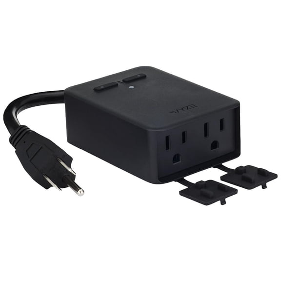 Restored Wyze Plug Outdoor, Dual Outlets Energy Monitoring, IP64, 2.4GHz WiFi Smart Plug, Works with Alexa, Google Assistant, IFTTT, No Hub Required, Black
