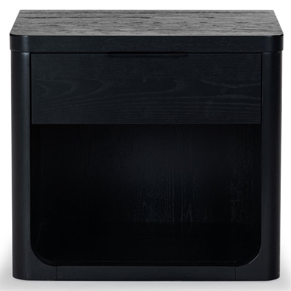 Safavieh Raylie 1 Drawer Solid Wood Nightstand in Black