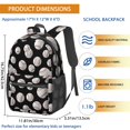 thumbnail image 3 of Baseballs Piles Black Pattern 17" Waterproof Oxford School Backpacks for Teens, S-Shape Padded Straps, for School, Travel, Hiking, Camping, 3 of 5
