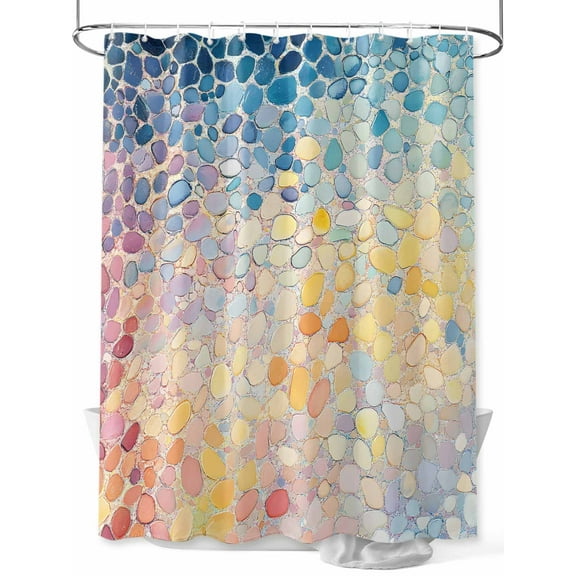 Shower Curtain Oil Painting Shower Curtains for Bathroom, Waterproof Polyester Shower Curtain Set with Hooks, Extra Long 72" x 84" Water Stone