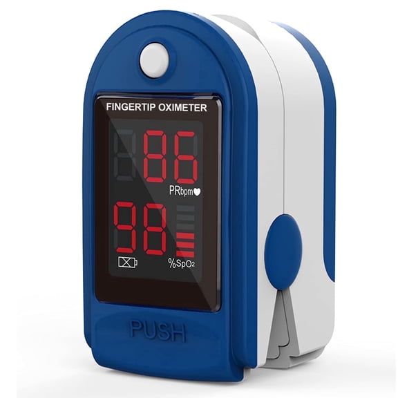 SUWU Fingertip Pulse Oximeter,Blood Oxygen Saturation Monitor (SpO2) with Pulse Rate Measurements and Pulse Bar Graph,Portable Digital Reading LED 4 Colors Display