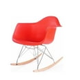 thumbnail image 2 of Red  Rocker Chair, Natural wood legs., 2 of 2