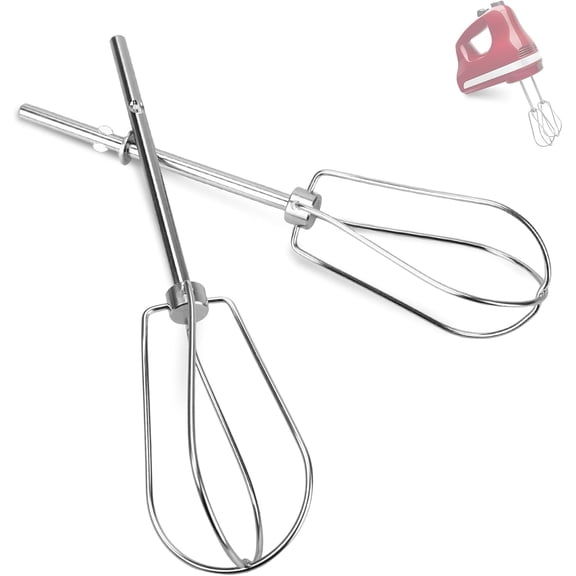 W10490648 Beaters Attachments for KitchenAid Hand Mixer, Stainless Steel Turbo Beaters Compatible with KitchenAid Mixer Replacement KHM2B AP5644233 PS4082859 Parts (2 Pack)