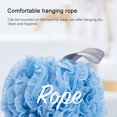 thumbnail image 3 of Blue Patchwork Nylon Shower Sponge with Soft Mesh & Lace Trim - Fluffy, Skin-Friendly Bath Loofah for Rich Foam, Efficient Cleaning & Sensitive Skin Protection - Includes Long String Handle for Easy, 3 of 6