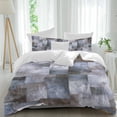 thumbnail image 2 of Grey Blue Brown Bedding 3 Piece Duvet Cover Set Full Size, Abstract Gradient Color Blocks Geometric Soft Microfiber Comforter Cover with Zipper Closure & Pillowcases, FadeResistant Quilt Cover, 2 of 9