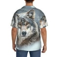 thumbnail image 7 of Balery Majestic Snowy Wolf Men's Casual Button Down Shirt Short Sleeve Textured Summer Cuban Beach Shirts-3X-Large, 7 of 7